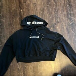 Call her daddy barstool cropped black sweatshirt